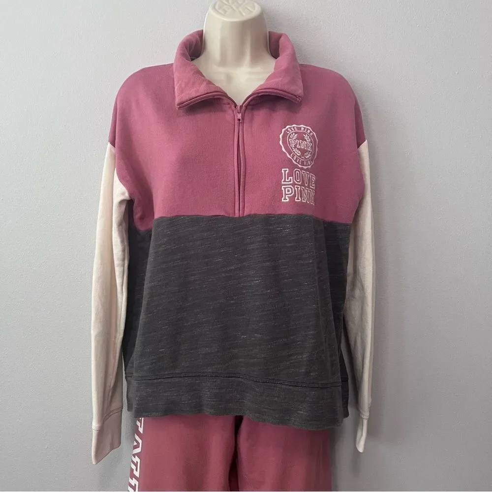 PINK Victoria's Secret 2-Piece Sweat Suit Size S/M - Picture 2 of 14
